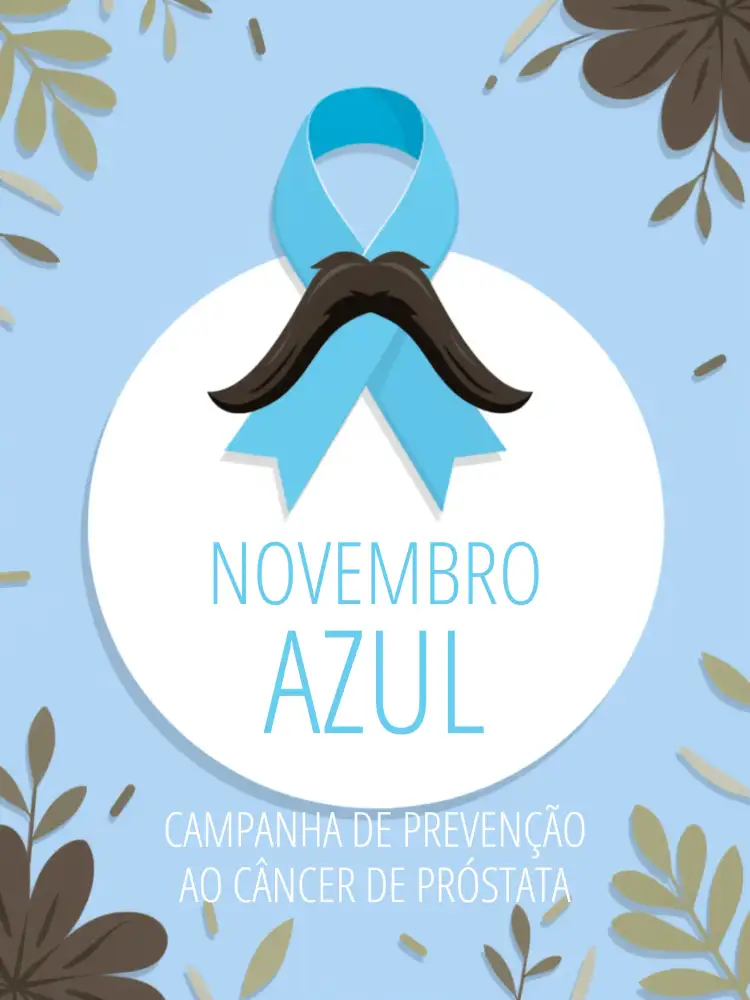 Convite Post Para Novembro Azul Campanha – tema Mais pesquisados azul, moderno, minimalista, saudável, informativo