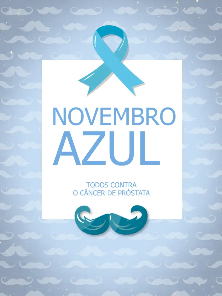 Convite Post Para Novembro Azul Homem – tema Mais pesquisados azul, moderno, minimalista, clean, informativo