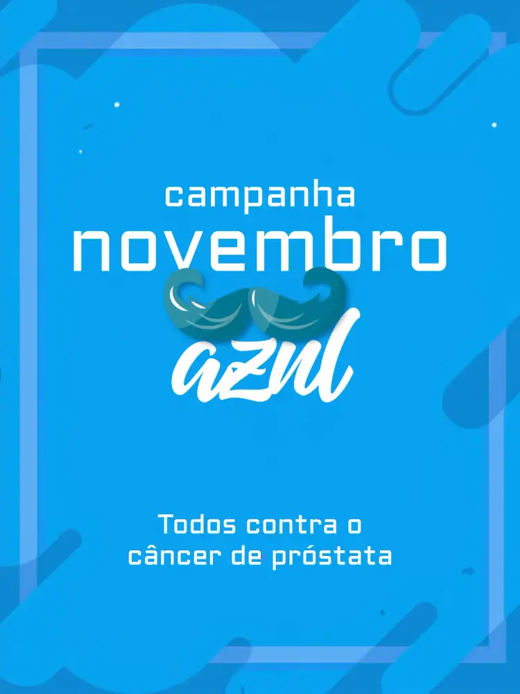 Convite Post Para Novembro Azul Saúde – tema Mais pesquisados azul, moderno, minimalista, gráfico, informativo