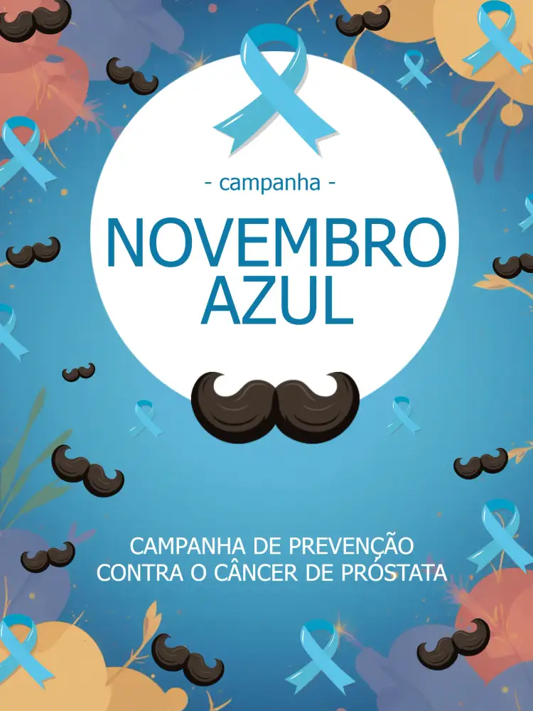 Convite Post Para Novembro Azul Saúde – tema Mais pesquisados azul, moderno, gráfico, minimalista, informativo