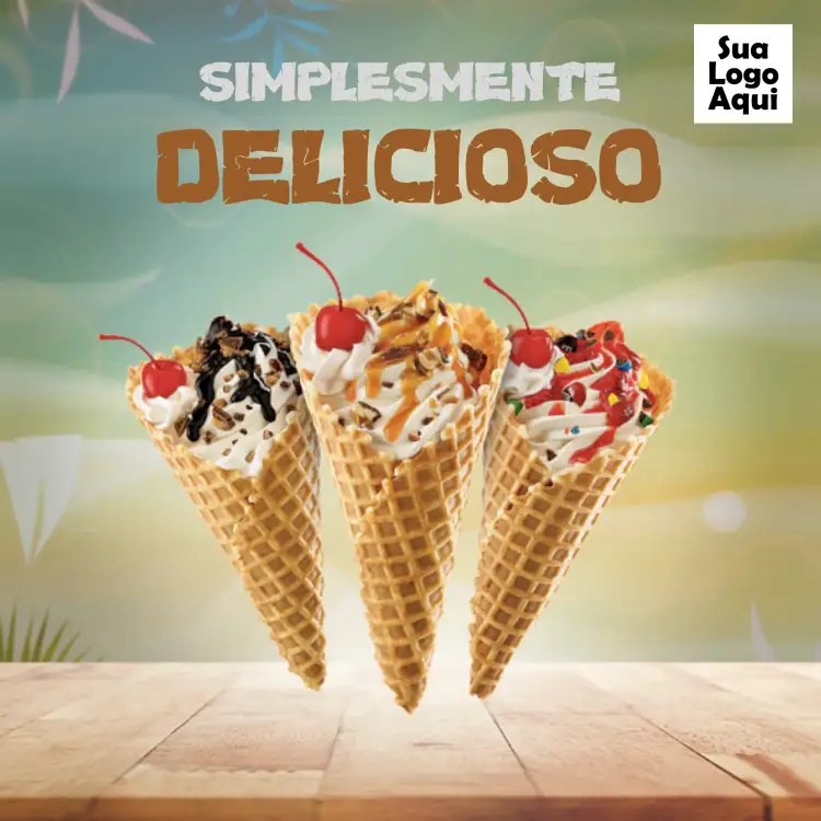 Convite Post Para Sorveteria Amarelo – tema Mais pesquisados colorido, divertido, tropical, vibrante, brincalhão