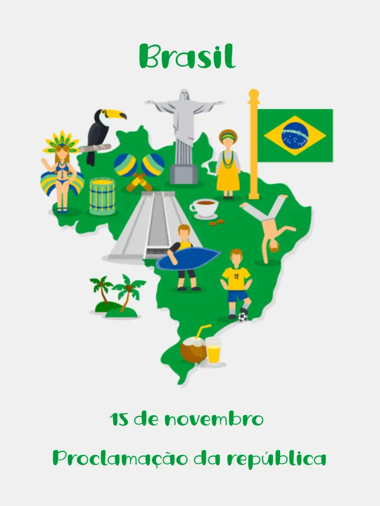 Convite Post Proclamação Da República Governo – tema Datas Comemorativas patriótico, colorido, moderno, vintage, minimalista