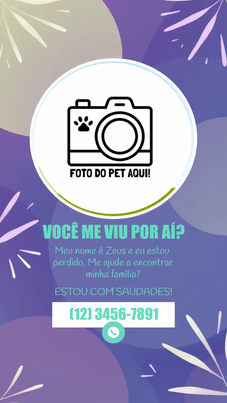 Convite Post Procura-se Pet Desaparecido Com Foto Verde