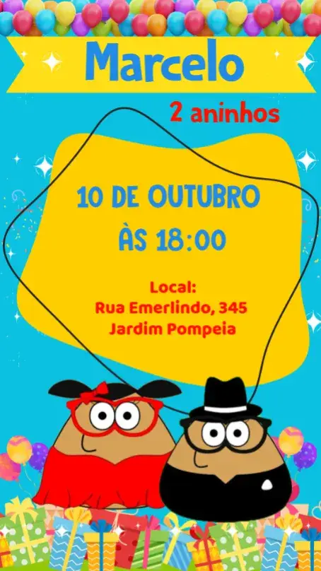 Convite Pou Azul