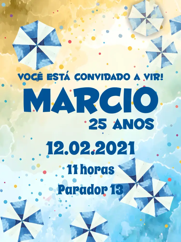 Convite Praia Party