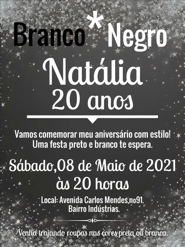 Preto E Branco Adulto