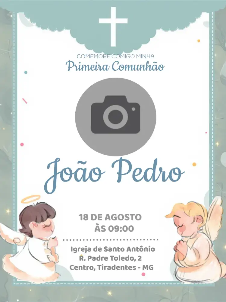 Primeira Comunhão Com Foto Eucaristia