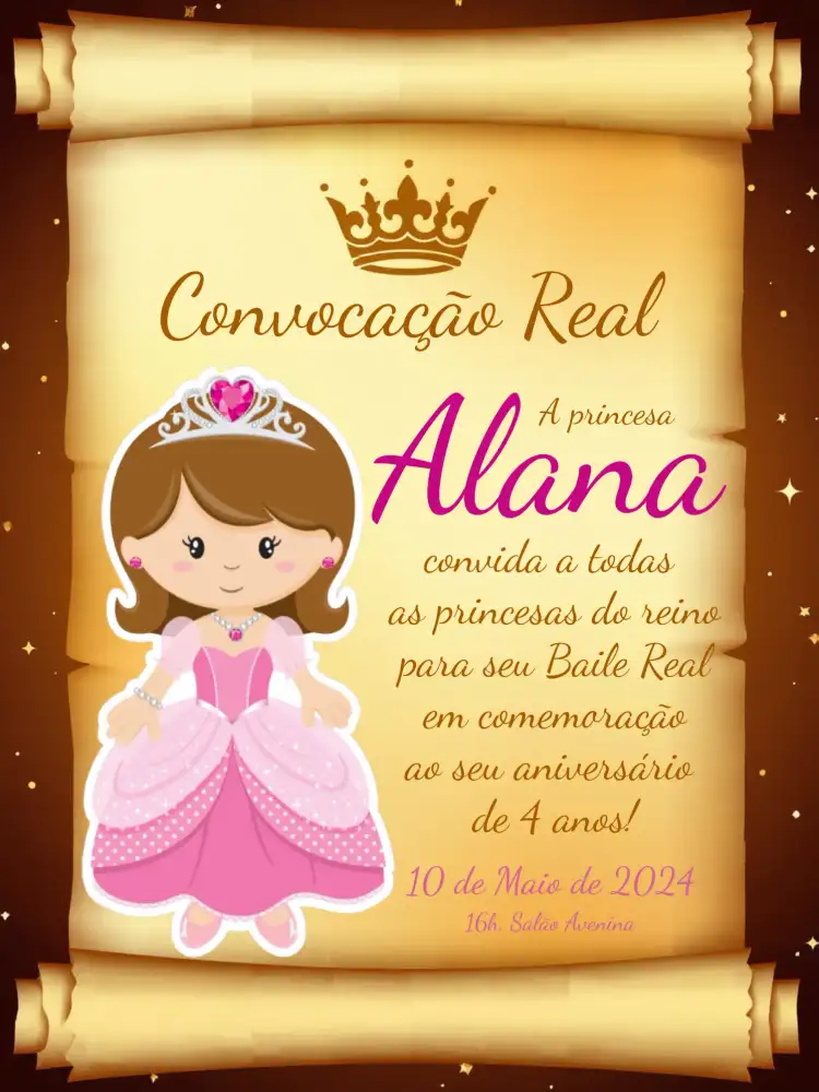 Princesa Convocação Real Roxo
