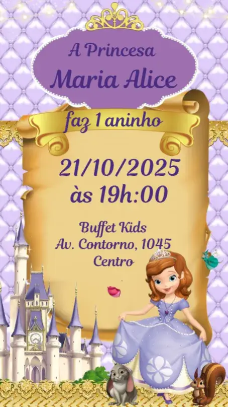 Convite Princesa Sofia