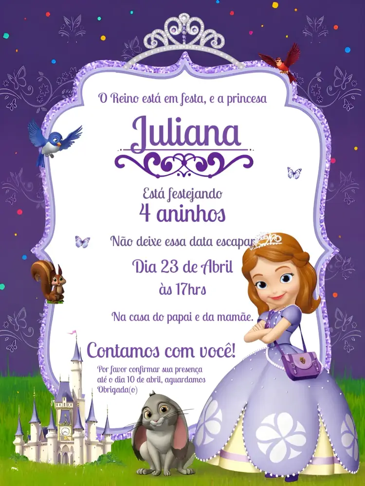 Convite Princesa Sofia Menina