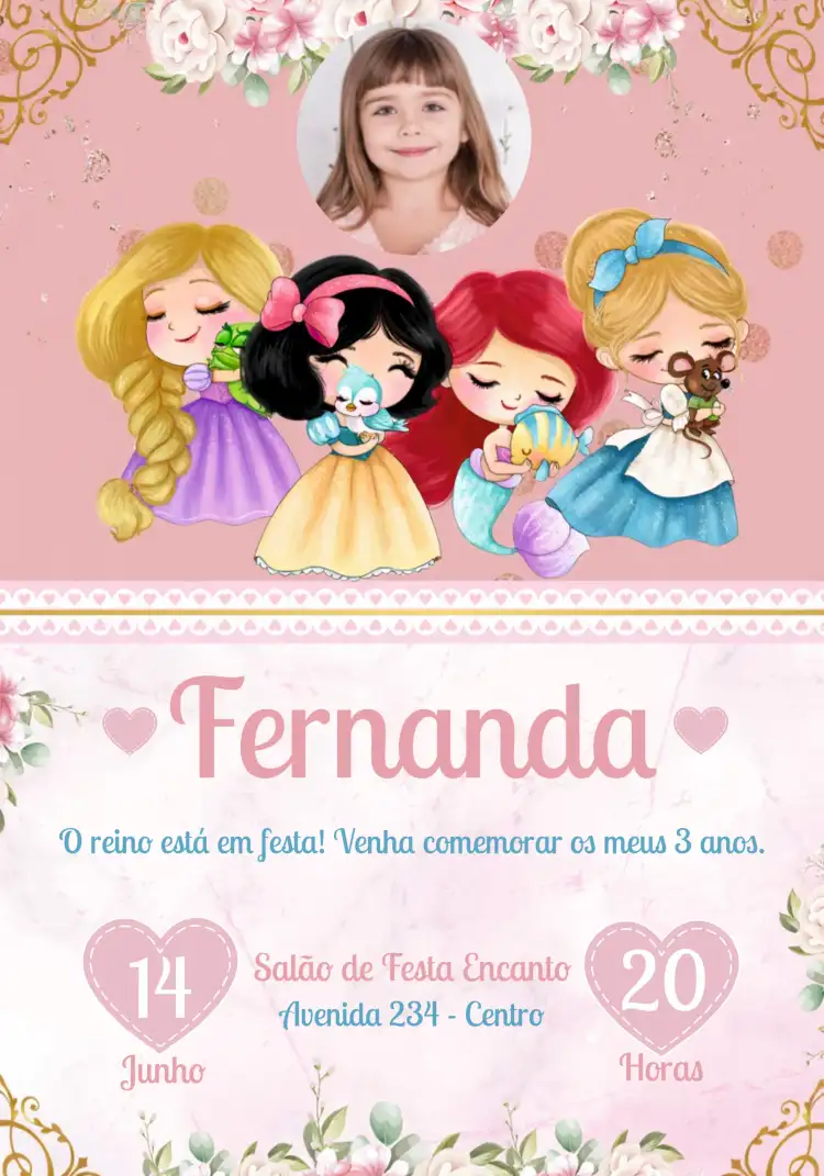 Princesas Da Disney Com Foto Azul