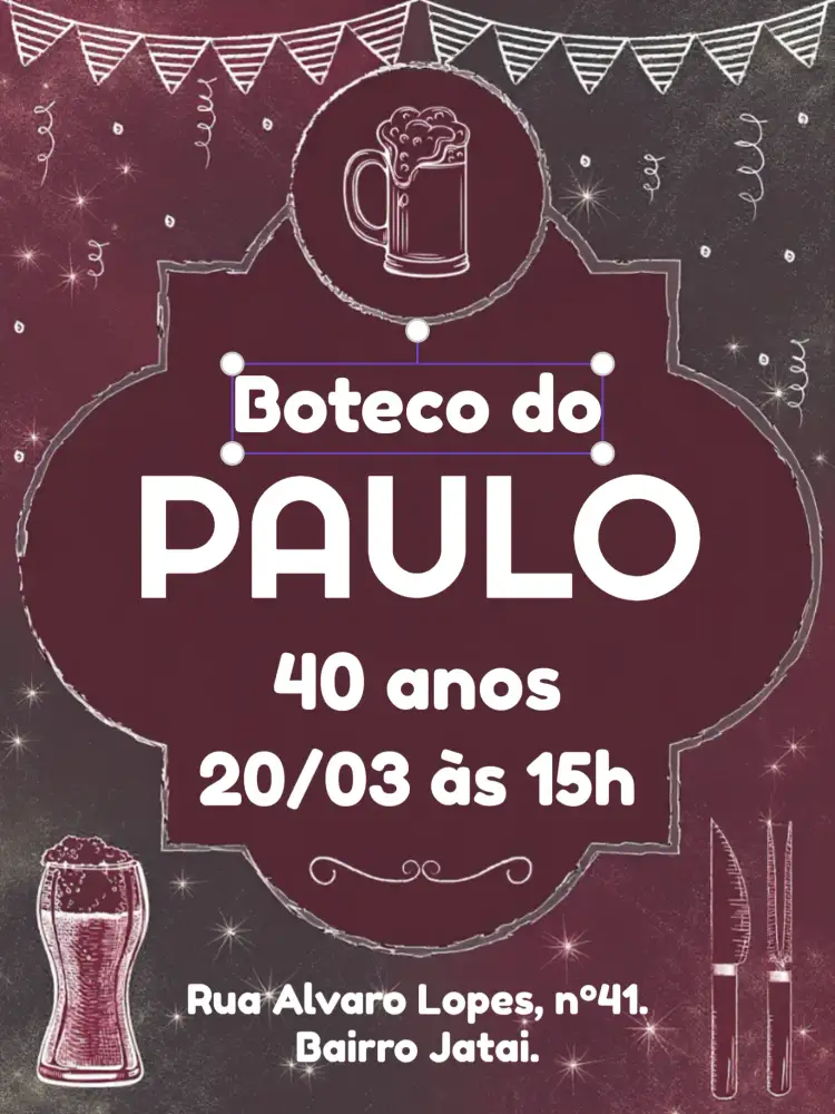 Convite Quadro Negro Boteco Branco – tema Aniversário quadro negro, boteco, verde e branco, estilo rústico, design moderno, chic e descontraído