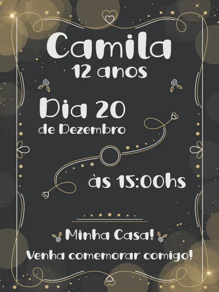 Convite Quadro Negro Giz Chalboard – tema Aniversário minimalista, moderno, elegante, clean, descontraído, chic