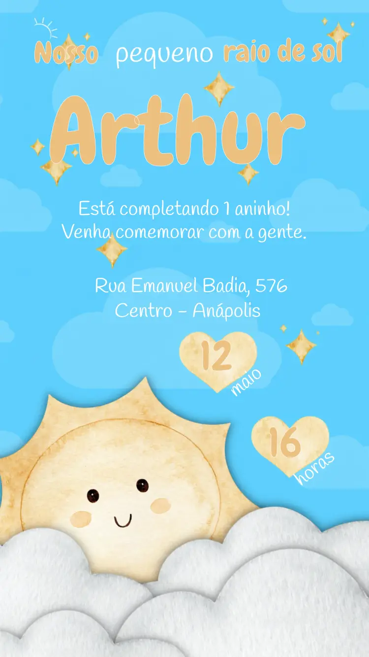 Convite Raio De Sol Sunshine