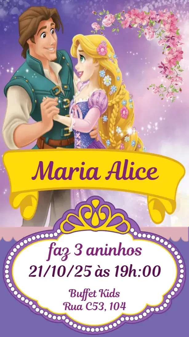 Convite Rapunzel