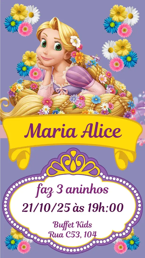 Convite Rapunzel