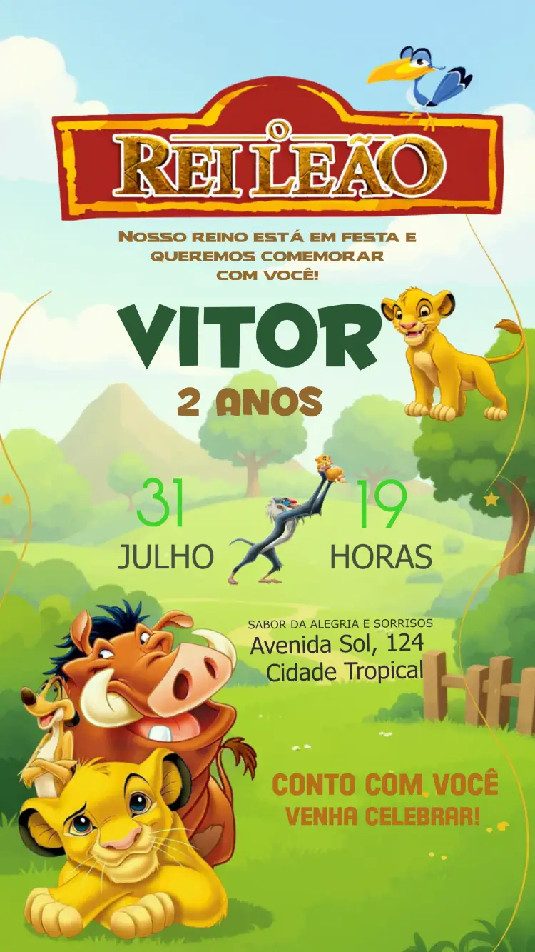 Convite Rei Leão Timão