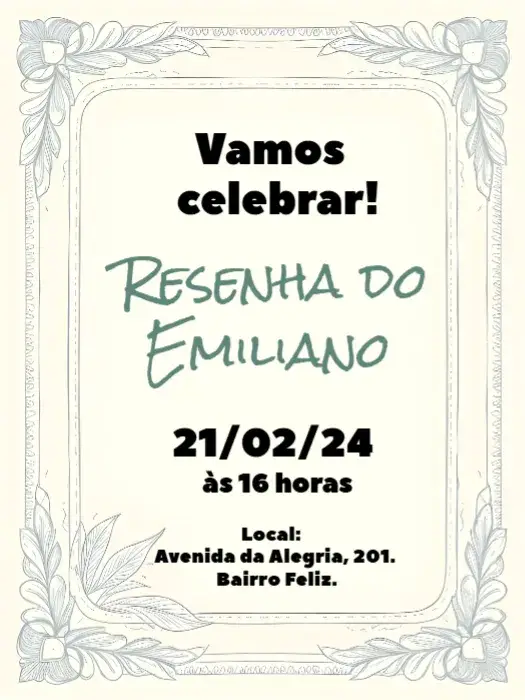 Convite Resenha Adulto