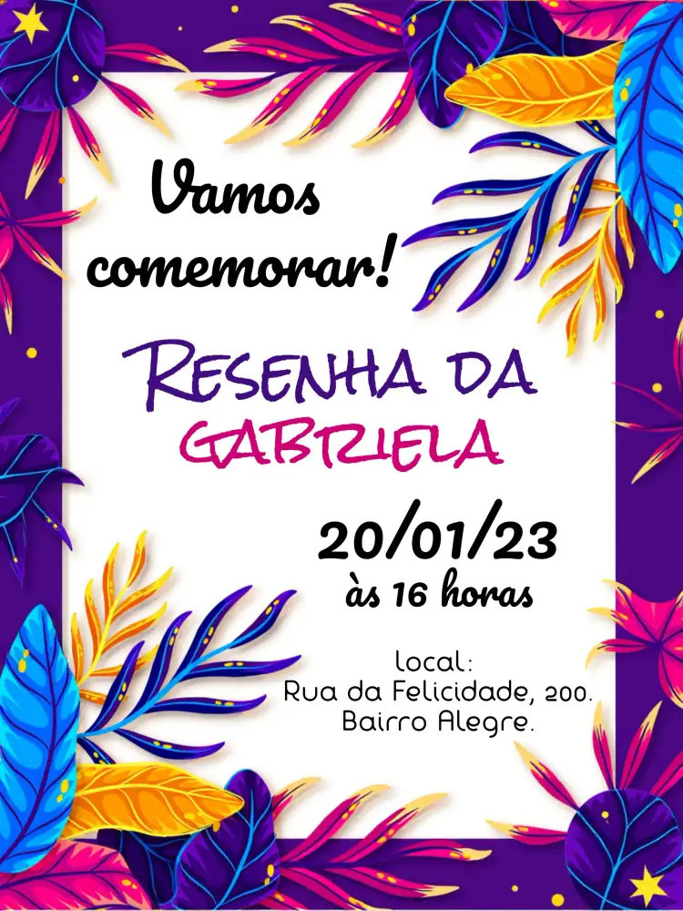 Convite Resenha Adulto