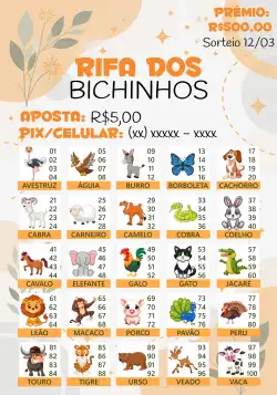 Rifa De Bicho Premiações Jogo