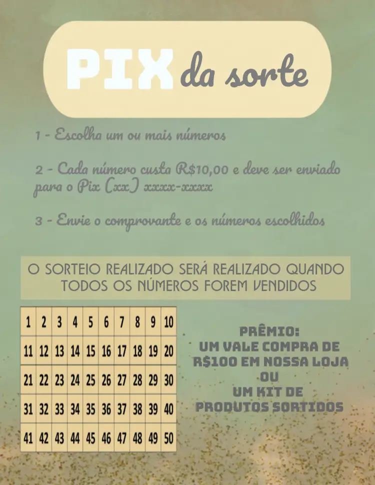 Convite Rifa Pix Da Sorte Prêmios – tema Cartelas colorido, moderno, divertido, jovial, interativo, vibrante