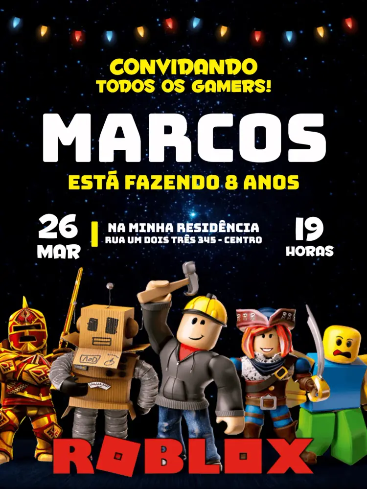 Convites Roblox para editar online