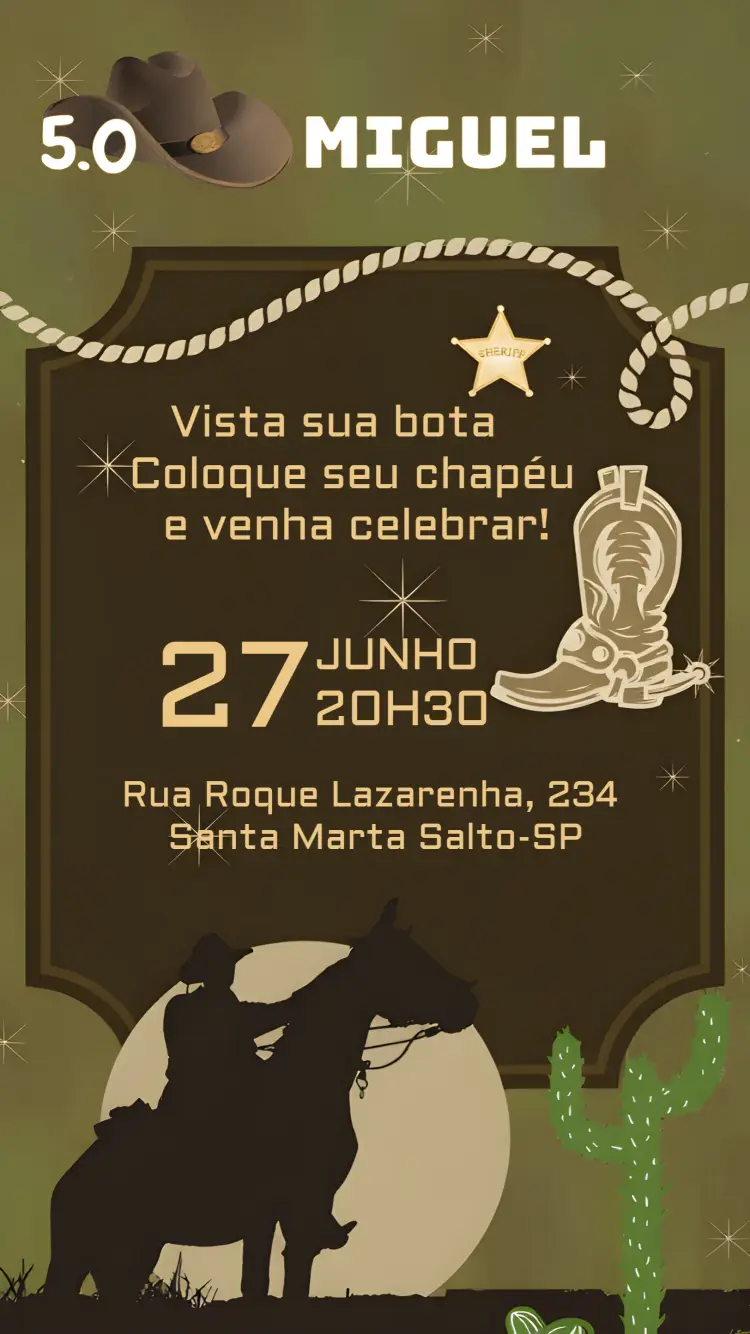 Convite Rodeio Country Vaqueiro