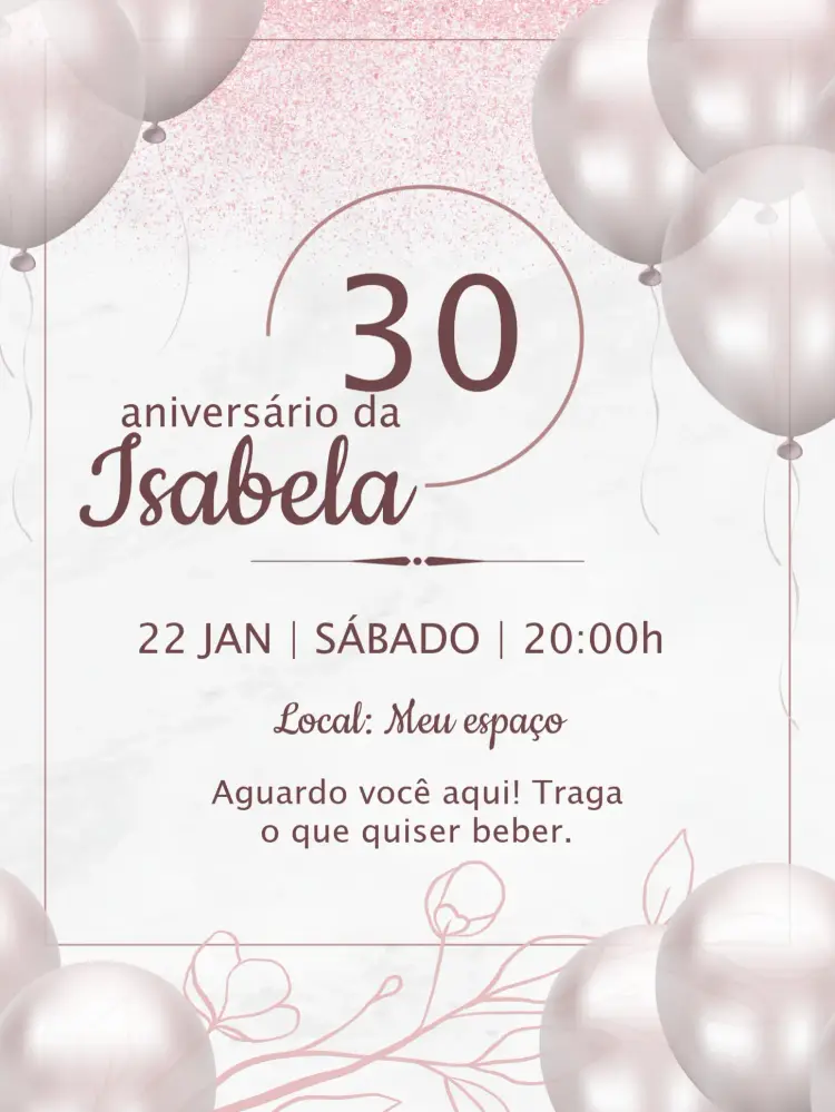 Convite Rosê 30