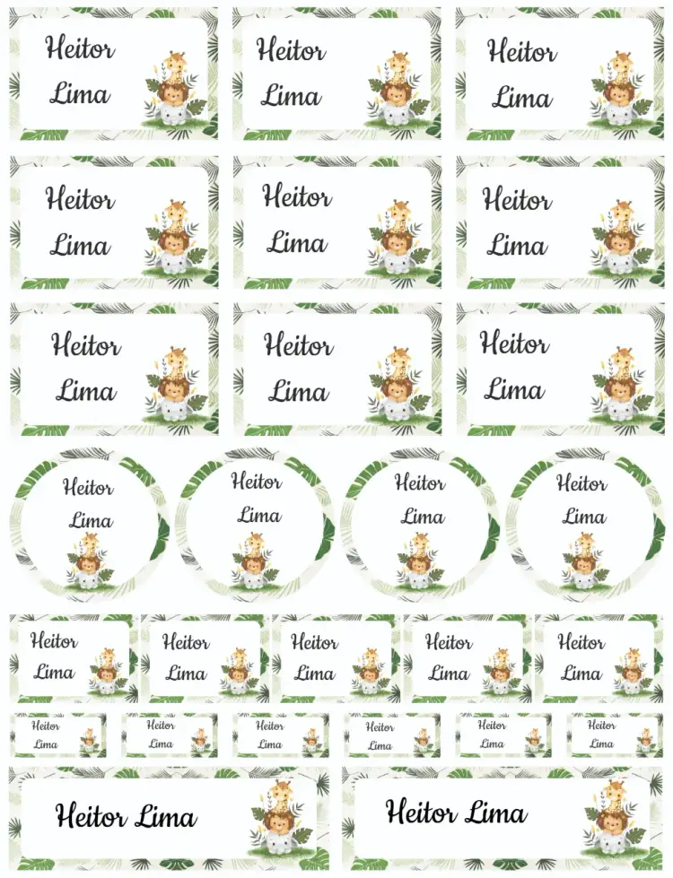 Convite Safari Baby – tema Cartão animais selvagens, cores suaves, estilo divertido, ilustrações lúdicas, natureza, estampa safari