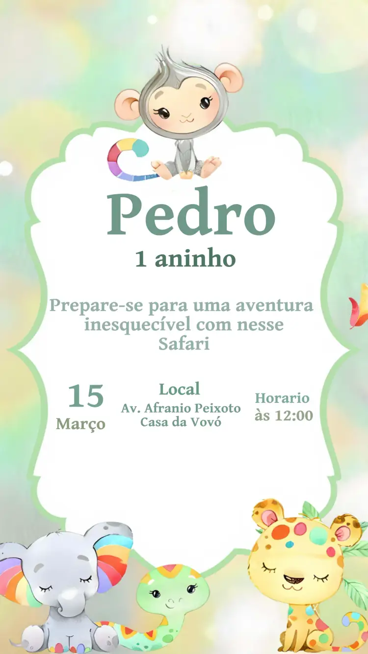 Convite Safari Infantil