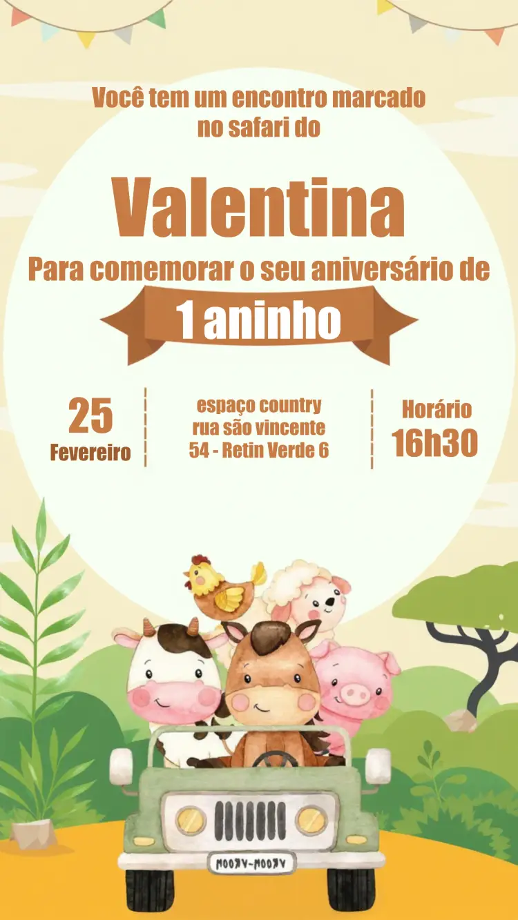 Convite Safari Infantil