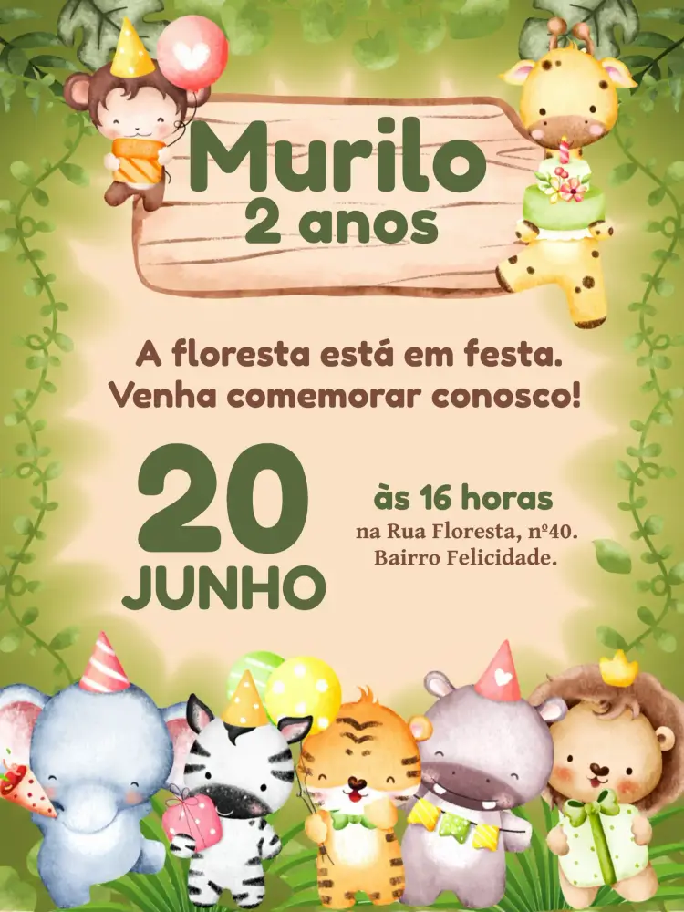 Convite Safari Leão