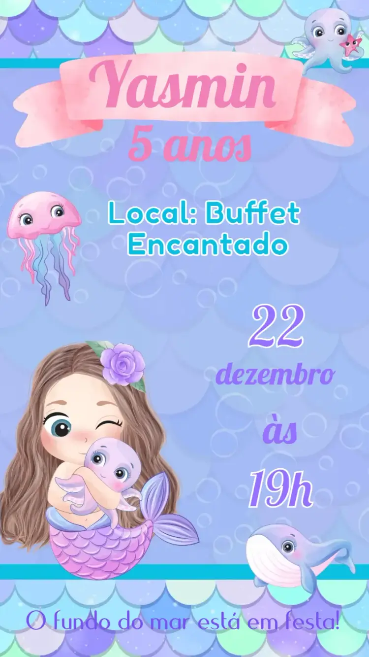Watercolor Mermaid invitation