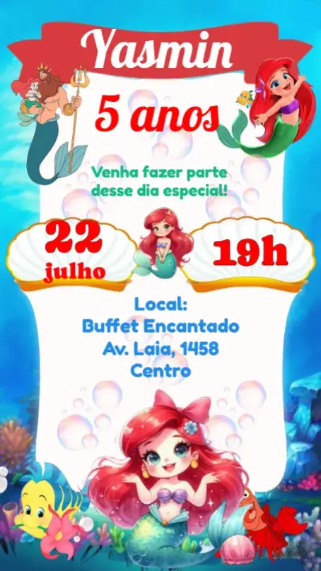 Siren Ariel invitation