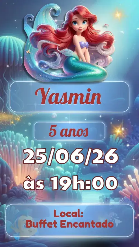 Mermaid Ariel invitation