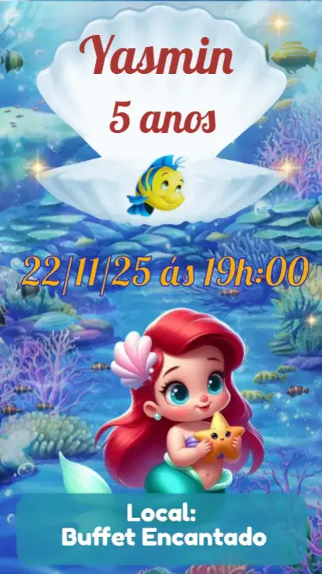 Mermaid Ariel Baby invitation