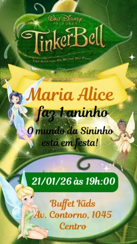 Convite Sininho