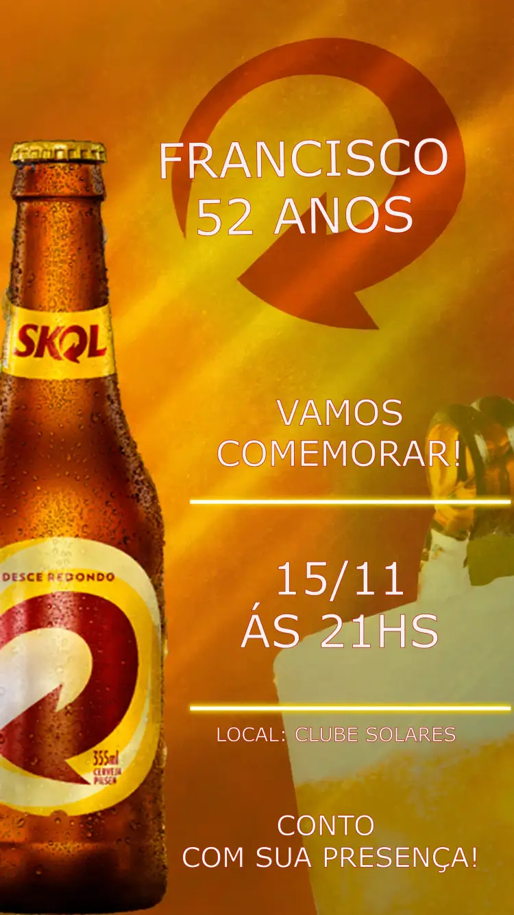 Convite Skol Cerveja Adulto