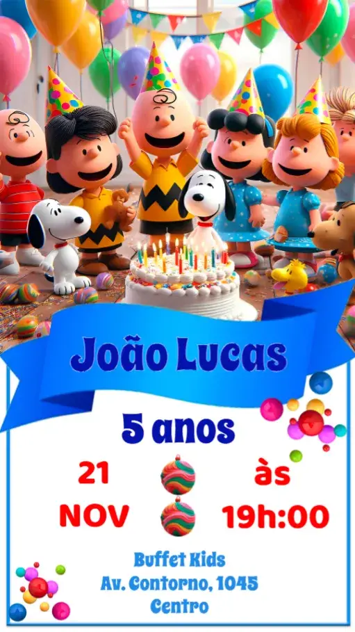 Convite Snoopy