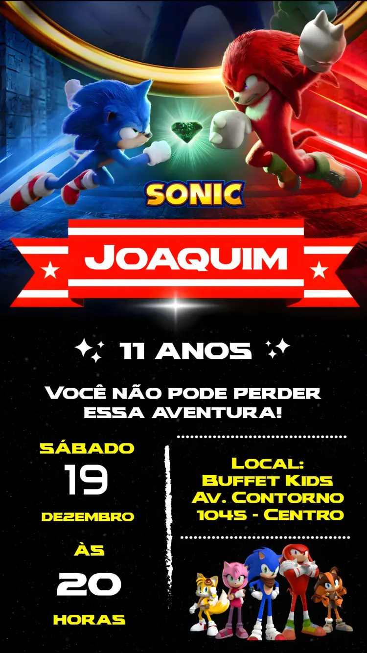 Convite Sonic