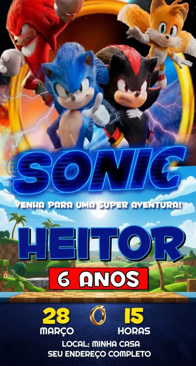 Invite Sonic editable and customizable