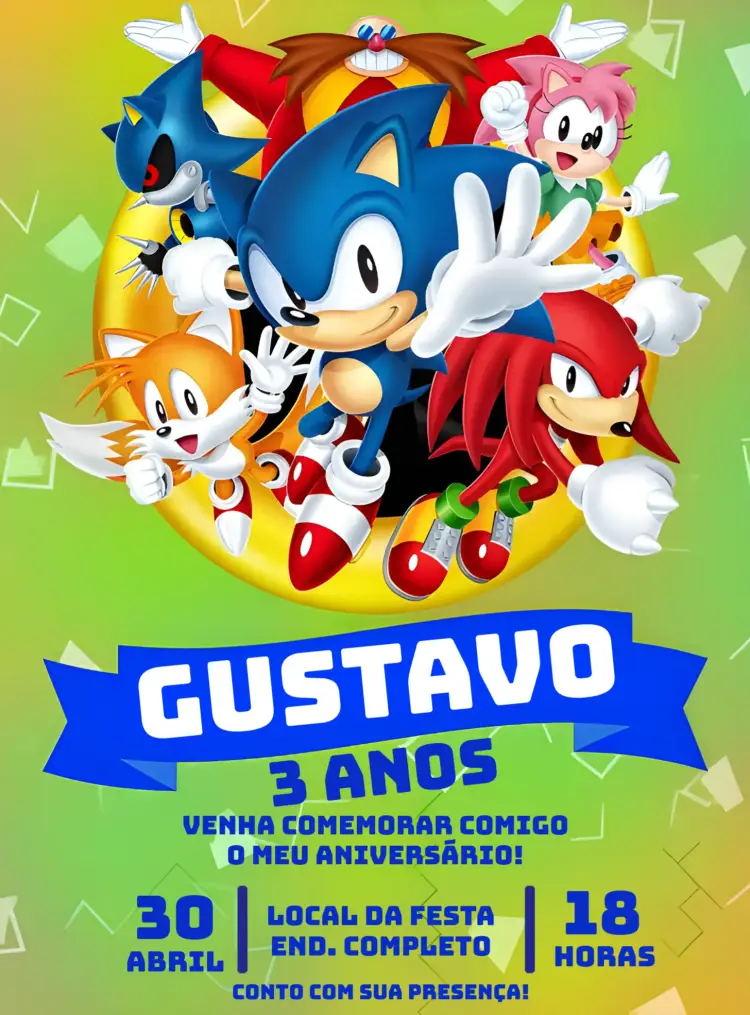 Convite Sonic Amy