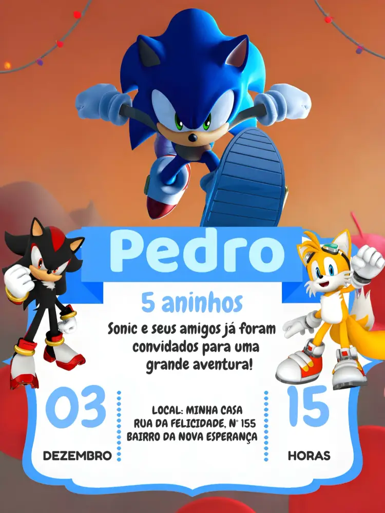 Convite Sonic Branco