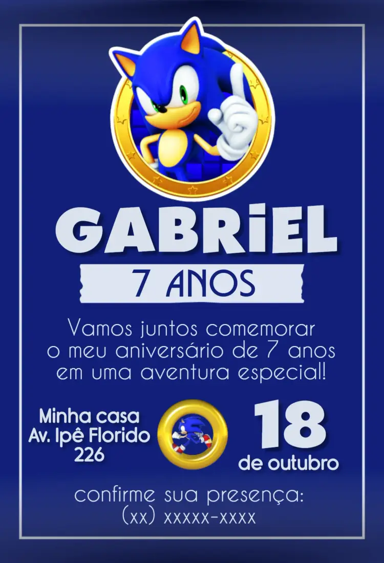 Convite Sonic