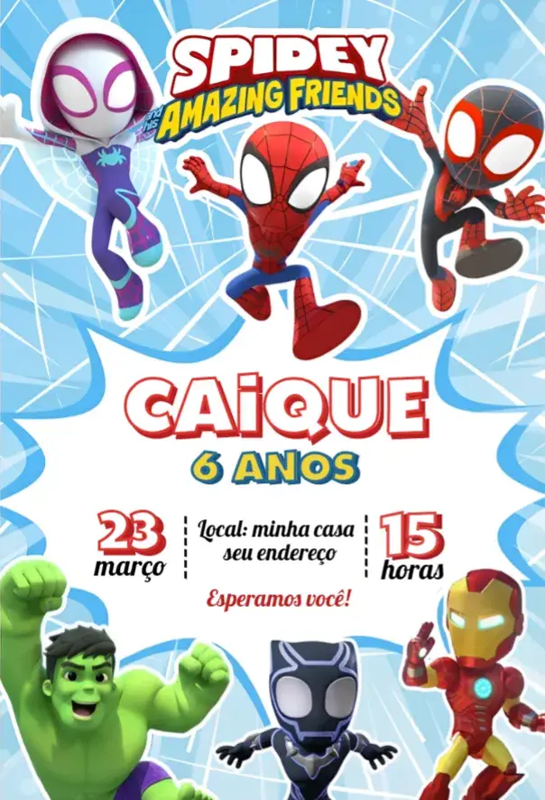 Convite Spidey e Seus Amigos 1