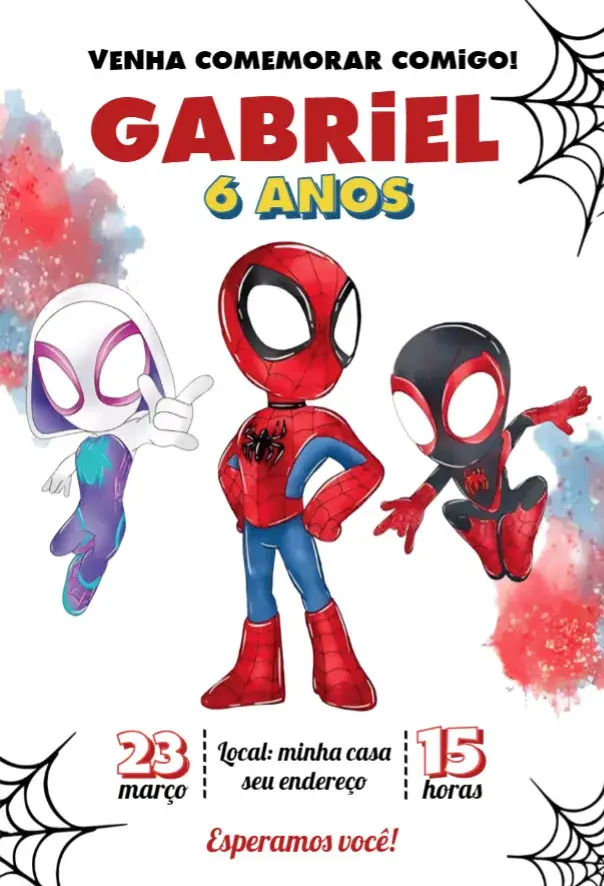 Convite Spidey e seus amigos 3