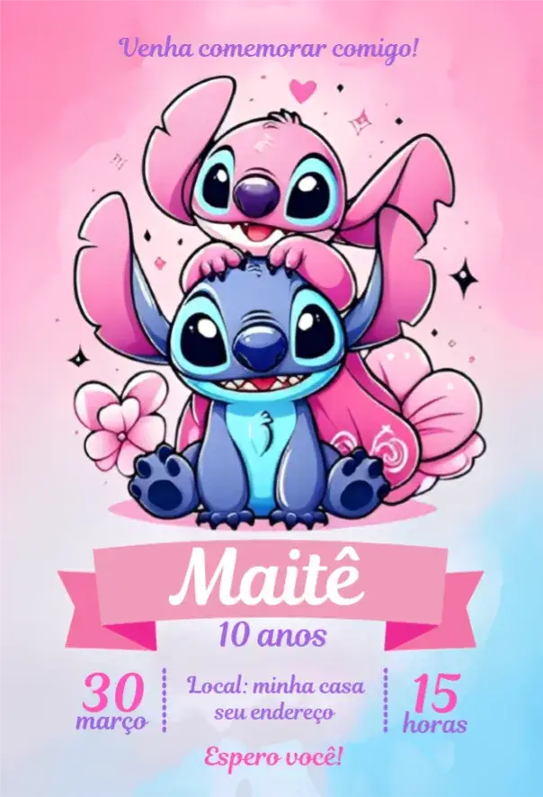Convite Stitch e Angel 2