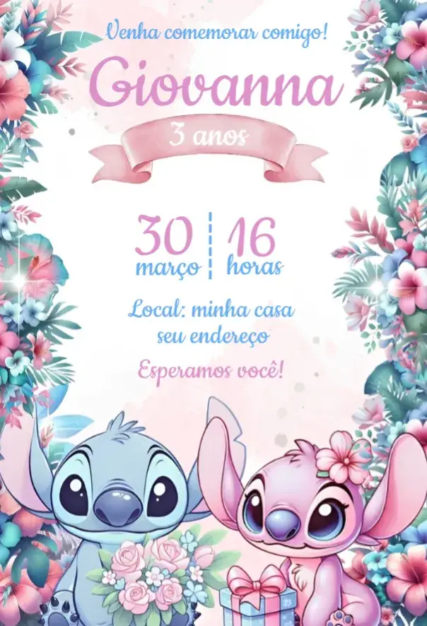 Convite Stitch e Angel 5