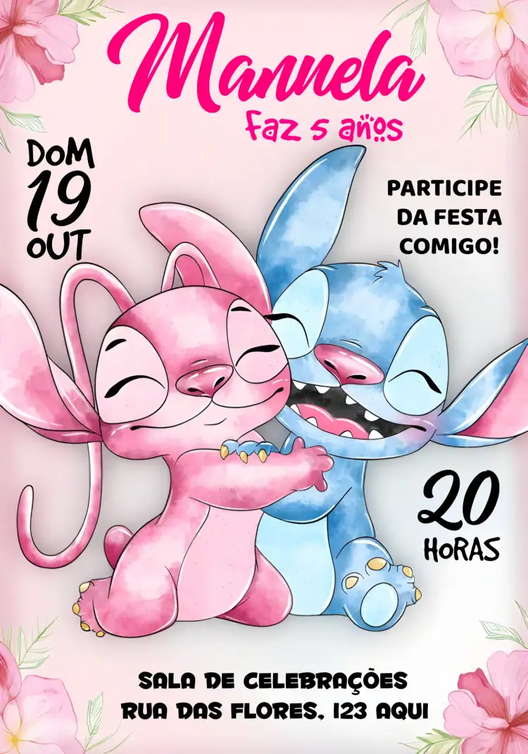 Stitch E Angel Azul
