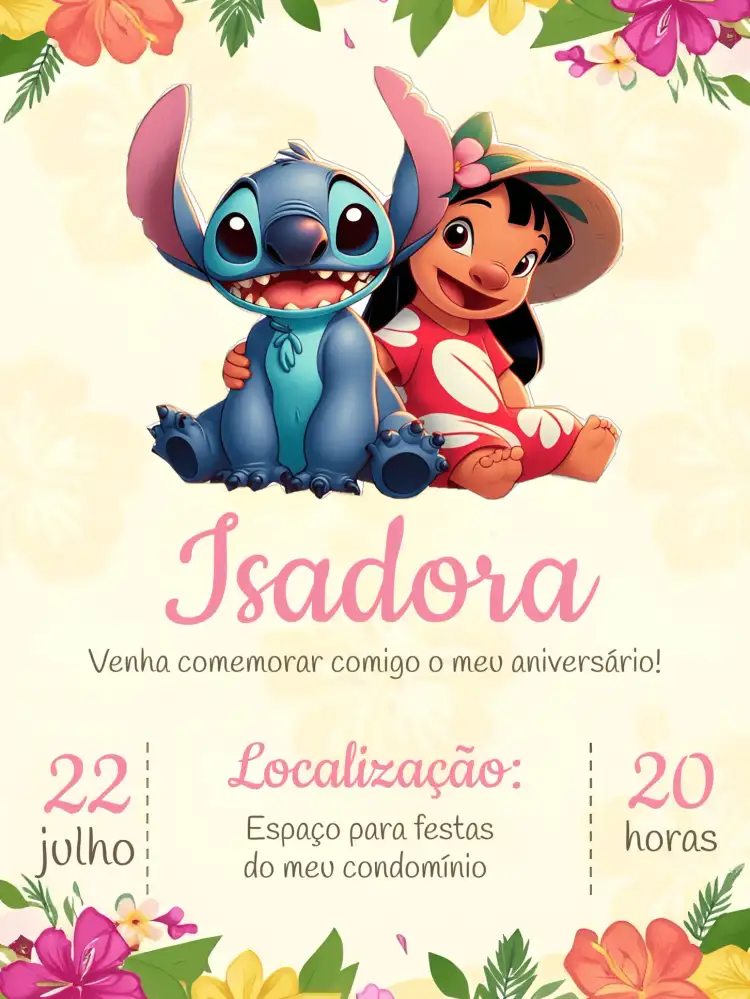 Stitch E Lilo Floral